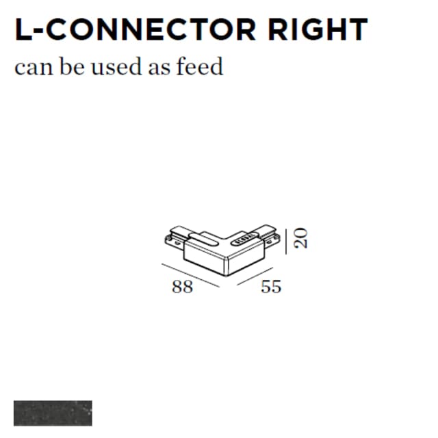 WEVER & DUCRE - L-CONNECTOR RIGHT 88x55x20mm noir - 90014027 WEVER & DUCRE - L-CONNECTOR RIGHT 88x55x20mm noir - 90014027