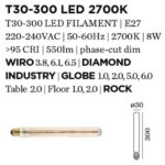 WEVER & DUCRE - LAMP T30-300LED 2700K DIM GOLD 6W - 9003E135