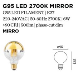WEVER & DUCRE - MIRRO G95 LED E27 I 6 W I 500lm I 2700K - 9003E142