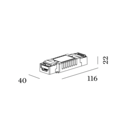 WEVER & DUCRE - POWER SUPPLY 500mA 20W DALI 3-40V PUSH DIM DRIVER IP20 220-240VAC PRESET DIP - W90244604-01