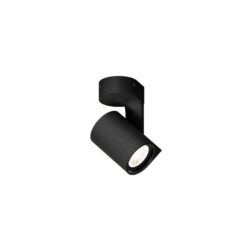 Détails visibles de Spot plafond orientable GU10 noir texturé pour Spots en saillie