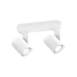 Détails visibles de Spot plafond 2 lumières GU10 blanc texturé IP20 pour Spots en saillie