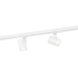 Spot sur rail 1 phase GU10 blanc texturé, configuration visible