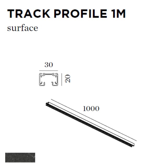 WEVER & DUCRE - TRACK PROFILE 1M noir - 90014007 WEVER & DUCRE - TRACK PROFILE 1M noir - 90014007