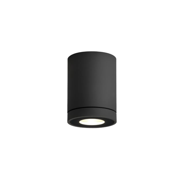 WEVER DUCRE Tube plafonnier extérieur rond noir Plafonnier cylindrique noir texturé avec source GU10 apparente