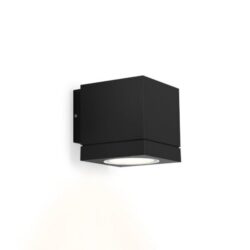 Applique murale extérieure carrée GU10 noire, dimensions 79 x 79 x 82 mm