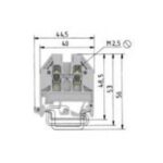 WIELAND - Passage paroi DIN barrette+bornes à visser :montage TS 35/32