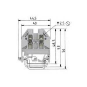 WIELAND - Passage paroi DIN barrette+bornes à visser :montage TS 35/32