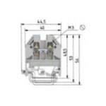WIELAND - Passage paroi DIN barrette+bornes à visser: montage TS 35/32