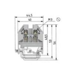 WIELAND - Passage paroi DIN barrette+bornes à visser: montage TS 35/32