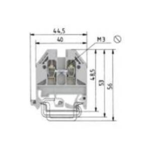 WIELAND - Passage paroi DIN barrette+bornes à visser: montage TS 35/32
