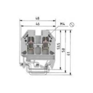 WIELAND - Passage paroi DIN barrette+bornes à visser: montage TS 35/32