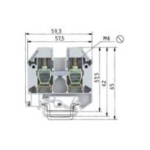 WIELAND - Passage paroi DIN barrette+bornes à visser:montage TS 35/32