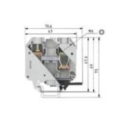 WIELAND - Passage paroi DIN barrette+bornes à visser:montage TS 35/32