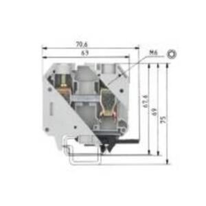 WIELAND - Passage paroi DIN barrette+bornes à visser:montage TS 35/32