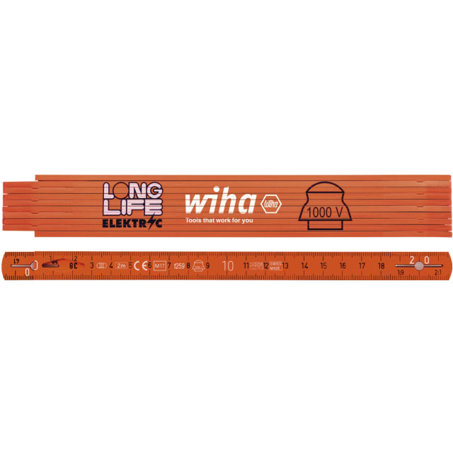 Wiha - Mètre pliant d'électricien Longlife® 2 m métrique Wiha - Mètre pliant d'électricien Longlife® 2 m métrique