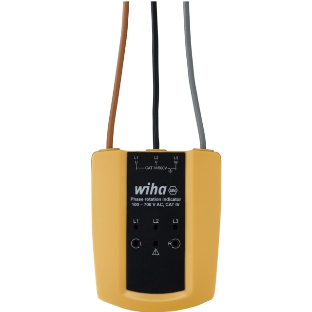 Wiha 25560 Indicateur phase rotation Indicateur de sens de rotation de phase 100 à 700 V avec trois fils de test