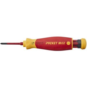 Wiha - Screwdriver with bit magazine PocketMax electricmixed with 4 slimBits - 45296