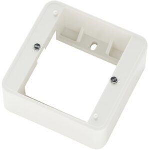 Boîtier de commande blanc carré pour interrupteur 3 positions avec ouverture centrale et fixations visibles