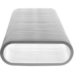 Conduit de ventilation plat HDPE gris à section rectangulaire arrondie