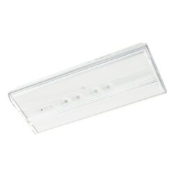 Bloc de secours LED rectangulaire blanc 150 lm avec voyant et diffuseur transparent