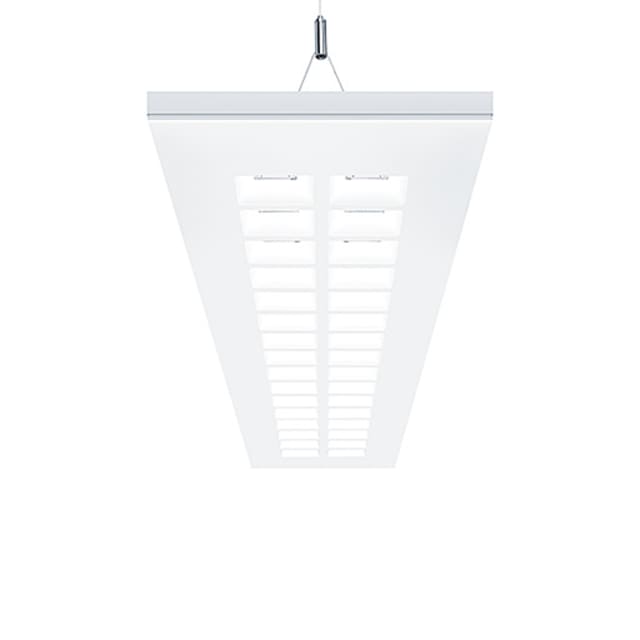 ZUMTOBEL Luminaire suspendu LED blanc Luminaire suspendu LED blanc rectangulaire 3000K 5550 lm avec diffuseur central ajouré