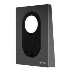 Façade grise interchangeable pour borne Go 2 avec ouverture ronde centrale et finition noire