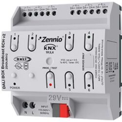 Zennio - DALIBOX Broadcast 6CH v2 - Passerelle KNX DALI Broadcast avec 6 canneaux - ZEZDIDLB6V2