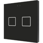 Zennio - Flat 2 v2 (Anthracite) - Interrupteur tactile KNX 2P avec capteur de température - ZEZVIF2V2A