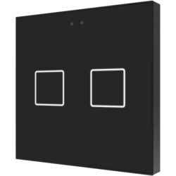 Zennio - Flat 2 v2 (Anthracite) - Interrupteur tactile KNX 2P avec capteur de température - ZEZVIF2V2A