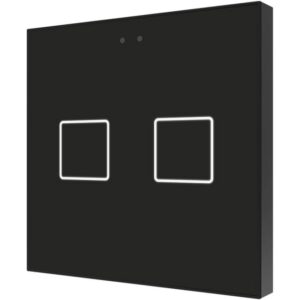 Zennio - Flat 2 v2 (Anthracite) - Interrupteur tactile KNX 2P avec capteur de température - ZEZVIF2V2A