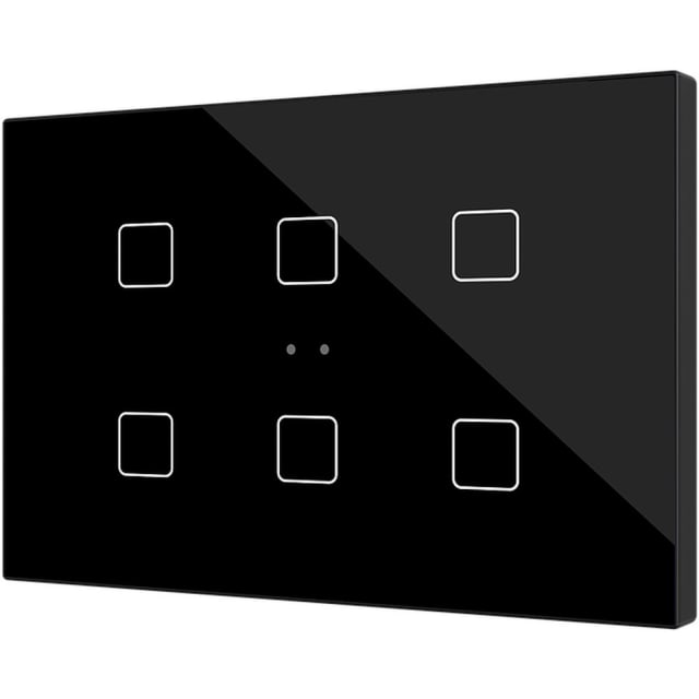 Zennio - Flat XL X6 (Anthracite) - Interrupteur tactile KNX 6P avec thermostat - ZEZVIFXLX6A Zennio - Flat XL X6 (Anthracite) - Interrupteur tactile KNX 6P avec thermostat - ZEZVIFXLX6A