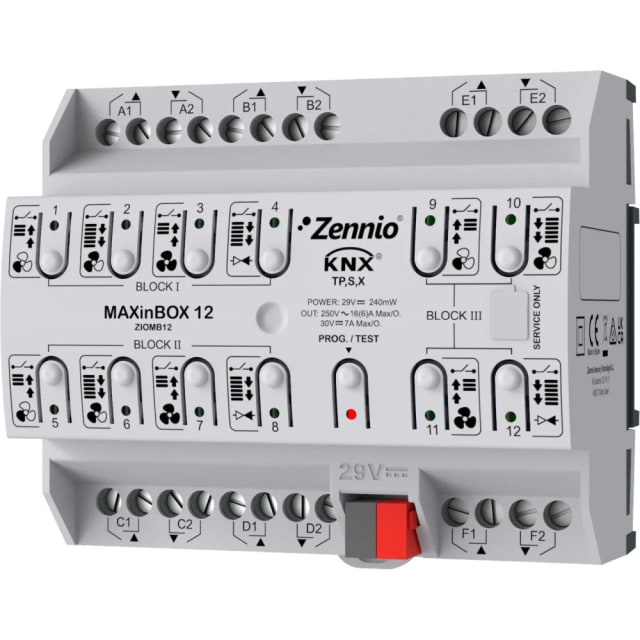 Zennio - MAXinBOX 12 - Actionneur KNX multifonctionnel 12P - ZEZIOMB12 Zennio - MAXinBOX 12 - Actionneur KNX multifonctionnel 12P - ZEZIOMB12
