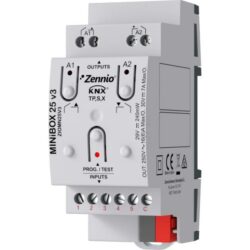 Zennio - MINiBOX 25 v3 - Actionneur KNX multifonctionnel 2 sorties/5 entrées - ZEZIOMN25V3