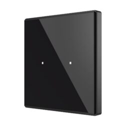 Zennio - Square TMD 2 (Anthracite) - Interrupteur tactile KNX 2P avec température - ZEZVI-SQTMD2-A