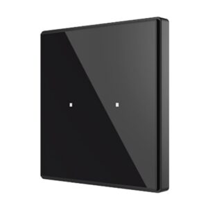 Zennio - Square TMD 2 (Anthracite) - Interrupteur tactile KNX 2P avec température - ZEZVI-SQTMD2-A