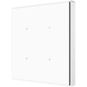Zennio - Square TMD 4 (Blanc) - Interrupteur tactile KNX 4P avec capteur de température - ZEZVI-SQTMD4-W