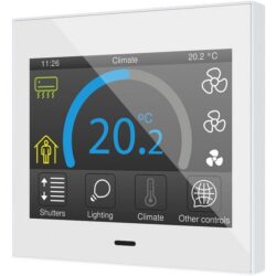Écran tactile KNX 3,5 pouces blanc Z35 V3, configuration visible