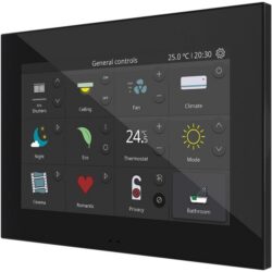 Détails visibles de Écran tactile KNX 7 pouces anthracite avec thermostat pour Écrans tactiles