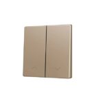 Zennio - ZS55 Touche double (bas) bouton poussoir KNX Soft - Icône volet (Champagne) - ZEZS55CSOFT22SHC