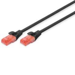 Détails visibles de Câble patch Ethernet RJ45 Cat 6 U/UTP 2 m noir LSZH pour Cordons patch RJ45