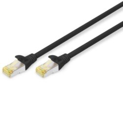 Détails visibles de Câble patch Ethernet Cat 6A S-FTP 1 m noir LSZH pour Cordons patch RJ45