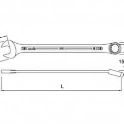 Clé mixte 23 mm DIN 3113 forme B, forme et finition du produit visibles
