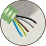 GREEN FLEX - Green Flex tube précâblé 16mm LS0H vert + installation H07Z1-U 5G1,5mm² - HF5G15K