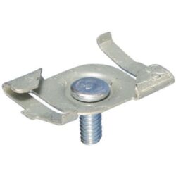 Attache métallique grise pour ossature faux plafond avec tige filetée centrale