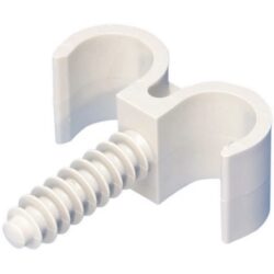 Attache double pour tuyau avec fiche 28 mm, fixation blanche en plastique pour tubes