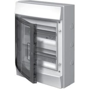 Détails visibles de Coffret électrique étanche IP65 24 modules 2 rangées pour Coffrets en saillie