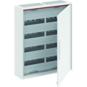 Détails visibles de Coffret électrique porte pleine 4 rangées IP44 96 modules pour Coffrets encastrés