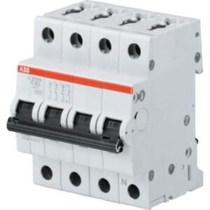 Disjoncteur 3P+N 25A courbe C 6kA, configuration visible