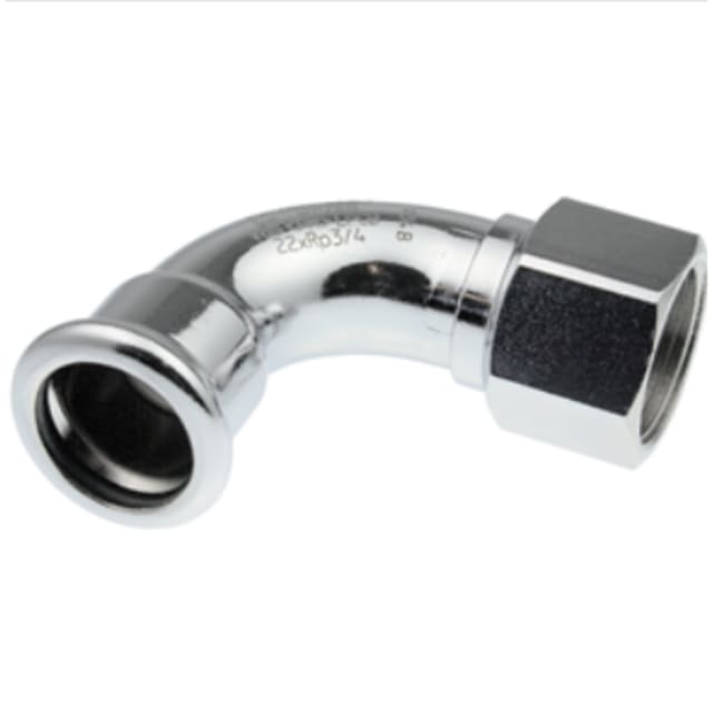 Coude à sertir carbone AIPS détail produit Détails visibles de Coude à sertir carbone 90° femelle 35x3/4 C1438 pour Accessoires pour pompes à chaleur